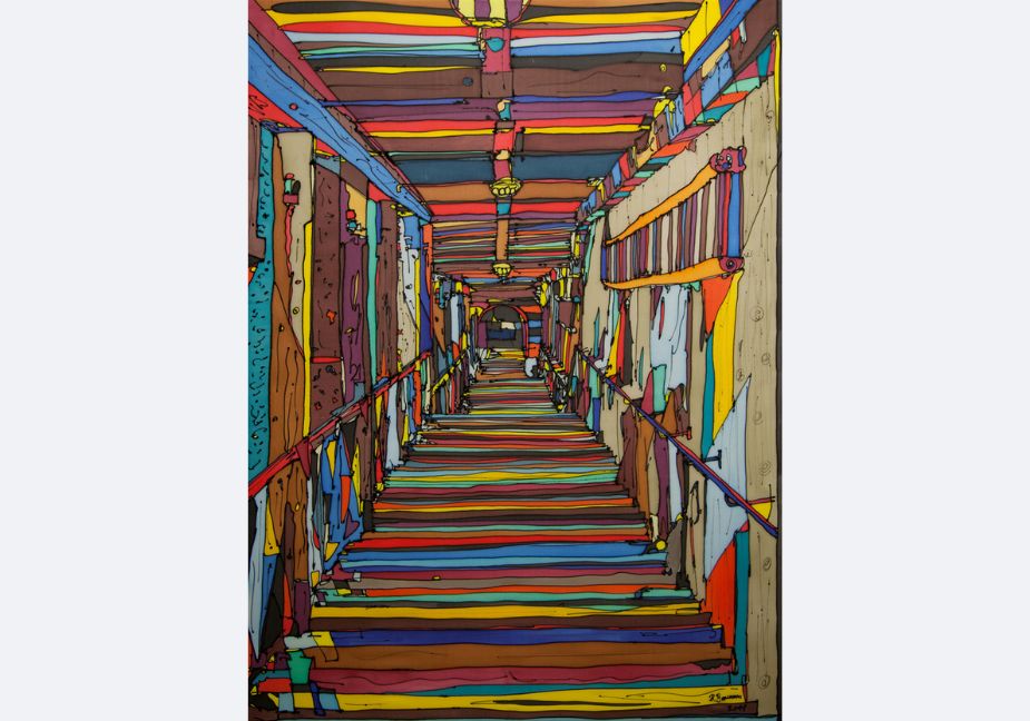 Bern, Nydeggtreppe | Leinwand-Bild | B-4016 - baumannkunst.ch