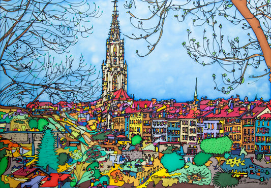 Bern, Münster vom Muristalden | Leinwand-Bild | B-4020 - baumannkunst.ch
