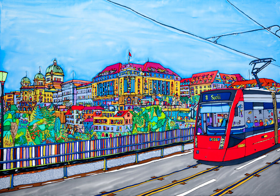 Bern, Bellevue Bundeshaus | Leinwand-Bild | B-4025 - baumannkunst.ch