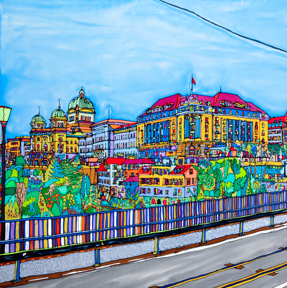 Bern, Bellevue Bundeshaus | Leinwand-Bild | B-4030 - baumannkunst.ch