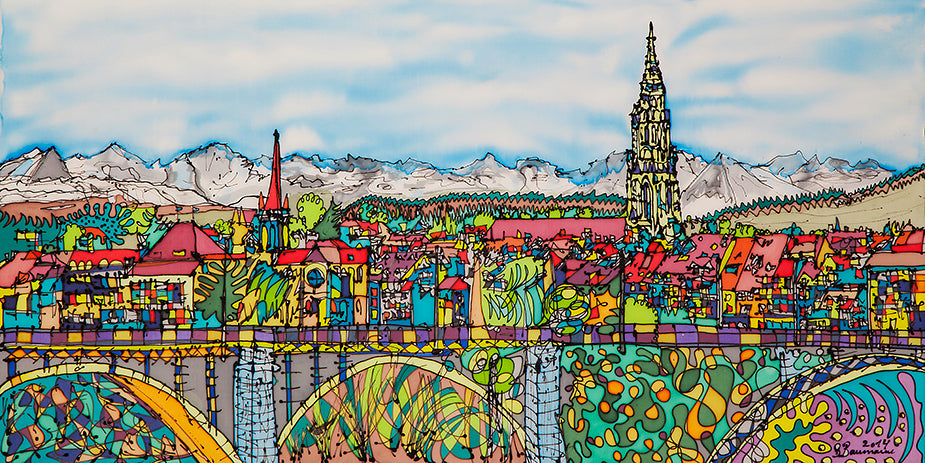 Bern mit Alpen | Leinwand-Bild | B-4050 - baumannkunst.ch