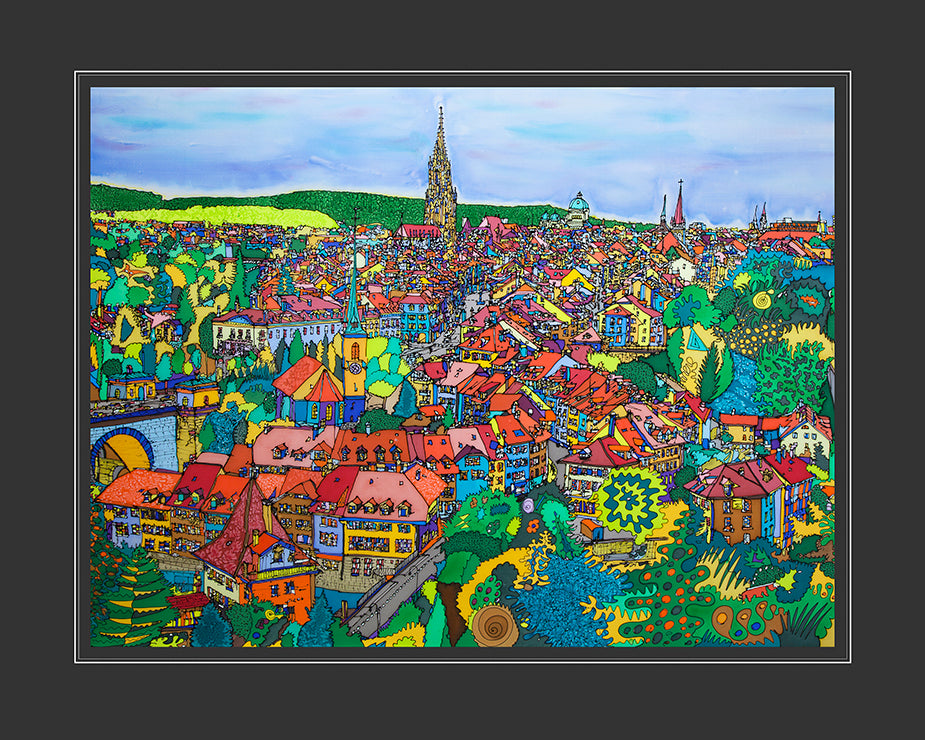 Bern, Blick vom Rosengarten | Posterdruck | P-7027 - baumannkunst.ch